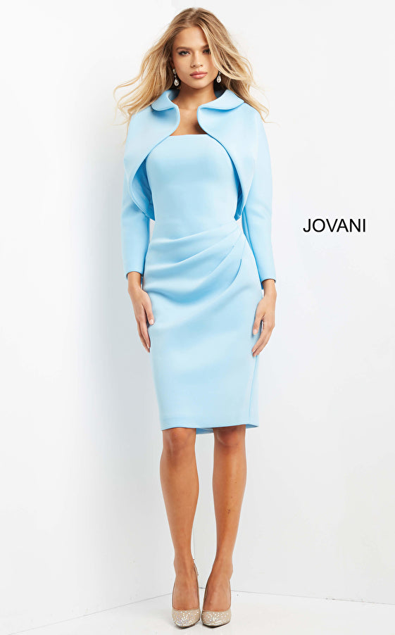 Jovani 07556 Showstopper Knee-Length Cocktail Dress 6 / White Jovani 07556 Showstopper Knee-Length Cocktail Dress 6 / White