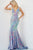 V-Neckline Iridescent Sequin Appliques Prom Gown by Jovani 08099