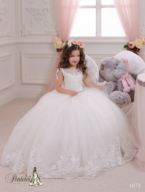 First Communion Tulle and Embroider Ball Dress 1073
