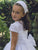 Organza or Swiss Organdy Short  Sleeves White Spanish Communion Gown 1215