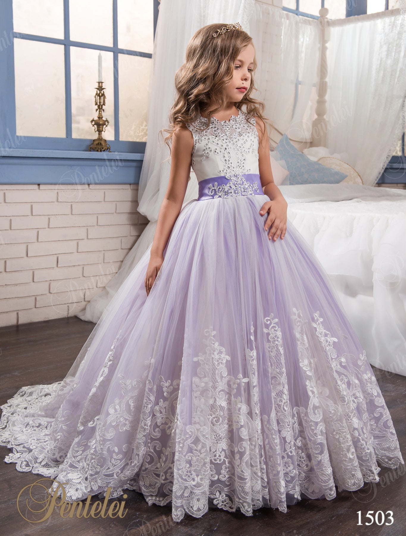 Sparkly Gowns Pentelei 1503 Magical Lace Flower Girl Dress