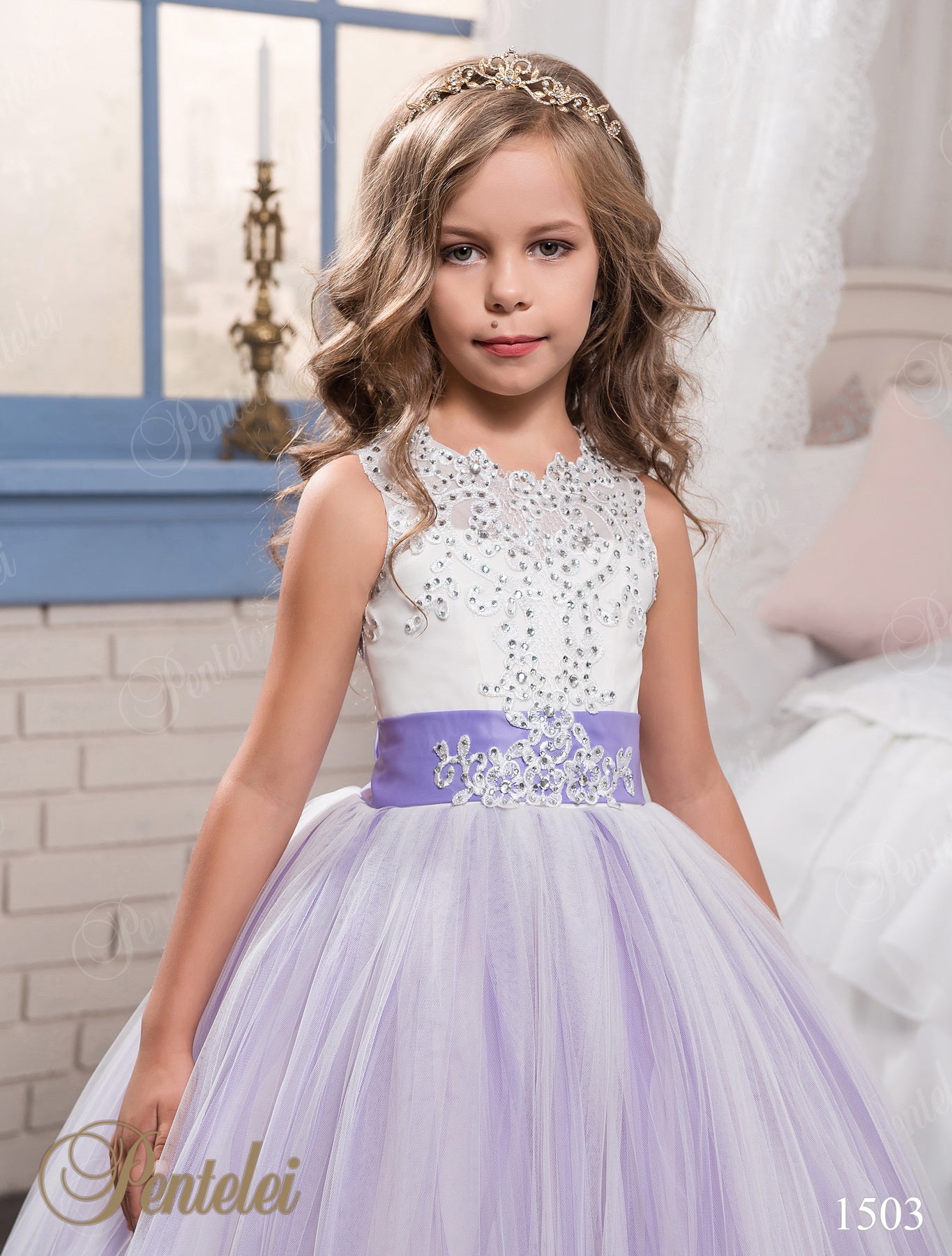 Pentelei 1503 Magical Lace and Tulle Two Color Flower Girl Dress ...