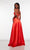 Pockets Lace Up Back Satin Formal Gown Alyce 1745