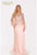 Terani 1921M0473 Feather Embellished Sleeves Long Gown