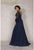 Terani 1921M0473 Feather Embellished Sleeves Long Gown