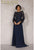 Terani 1921M0473 Feather Embellished Sleeves Long Gown