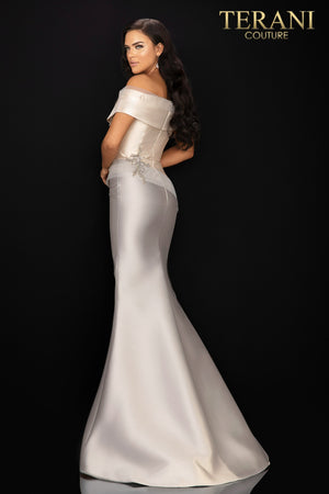 Two Tone Mikado Evening Gown 2011M2159