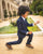 Boy's Slim Fit Single  5 Pieces Navy Suit for Ring Bearer, Communion 007