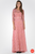 3/4 Sleeves Floor Length Lace Dress 7774