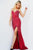 V-Neckline Beaded Embellishment High Slit Prom Gown By Jovani 220580