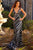 Vestido de noche plateado con escote en V y lentejuelas de Jovani 22314