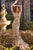Vestido de noche plateado con escote en V y lentejuelas de Jovani 22314