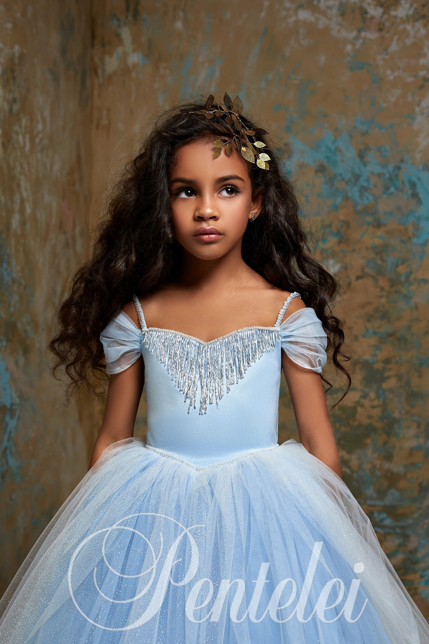 Lush Multi-Layer Glitter Tulle Skirt Lowered Shoulders Sleeves 2310 Pre-Order 2-3 years / Blue Lush Multi-Layer Glitter Tulle Skirt Lowered Shoulders Sleeves 2310 Pre-Order 2-3 years / Blue