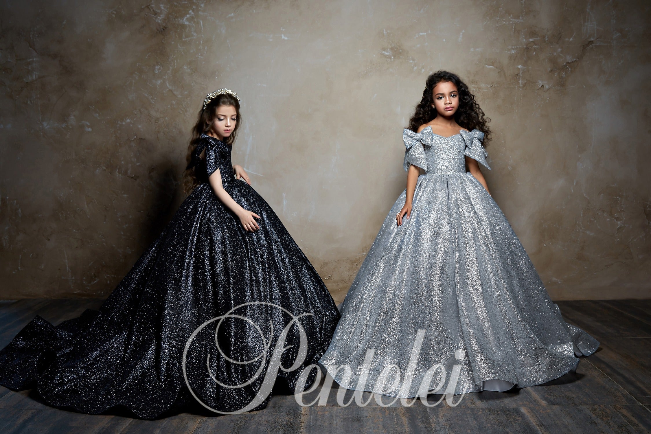 Shiny Flower Girl Children Ball Gown Celestial 2311 Pre-order 11-12 years / Black Shiny Flower Girl Children Ball Gown Celestial 2311 Pre-order 11-12 years / Black