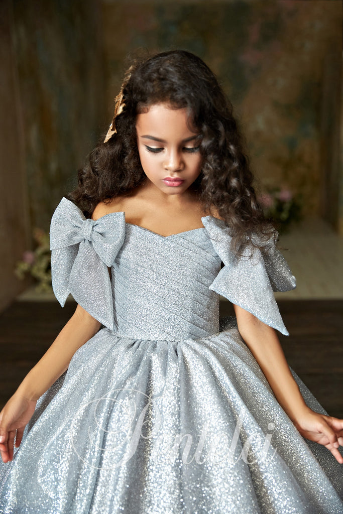 Ashley Lauren Kids 8184 Girls Pageant Dress Feather Ballgown Layer Cry –  Glass Slipper Formals