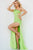 Asymmetrical Neckline Stone Embellishment Neon Prom Gown Jovani 23140