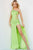 Asymmetrical Neckline Stone Embellishment Neon Prom Gown Jovani 23140