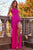 Asymmetrical Neckline Stone Embellishment Neon Prom Gown Jovani 23140