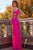 Asymmetrical Neckline Stone Embellishment Neon Prom Gown Jovani 23140