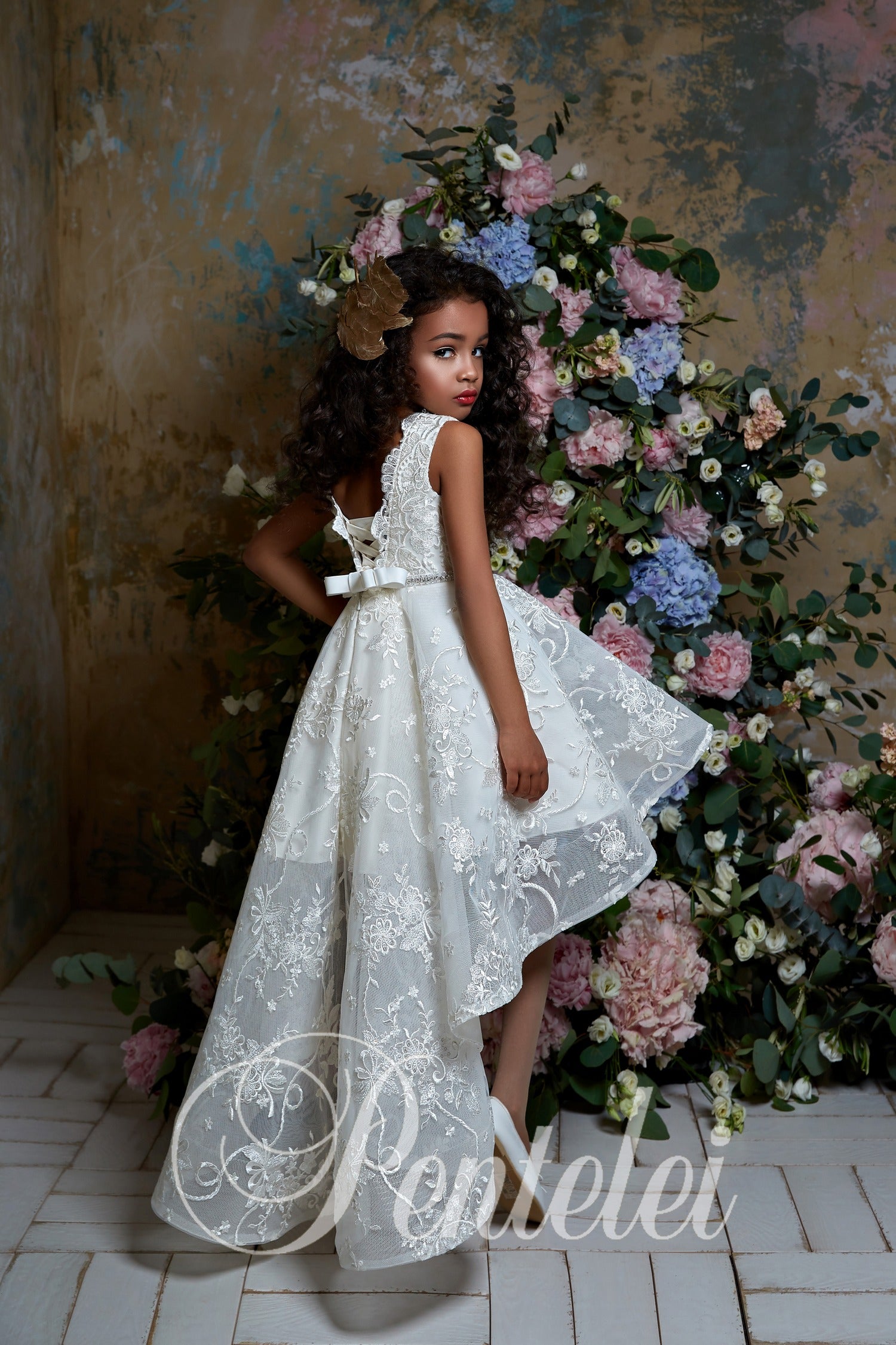 Hi-Low Lace Flower Girl Dress