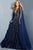 Plunging Neckline Sequin Embellishment Tulle A-line Dress by Jovani 23362