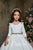 3/4 Sleeves Luxurious Brocade  Jacquard Princess Communion Gown Pentelei 2353