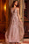 Plunging Neckline Embroidered Appliques Tulle Gown by Jovani 24057