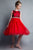 Satin Top Dress with Beaded Applique Tulle Skirt Girl Dress 266IV