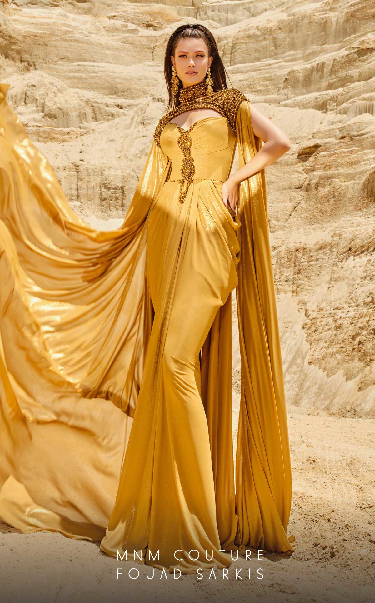 MNM Couture 2759 Fouad Sarkis Evening Dress 10 / Mustard (Goldenrod) MNM Couture 2759 Fouad Sarkis Evening Dress 10 / Mustard (Goldenrod)