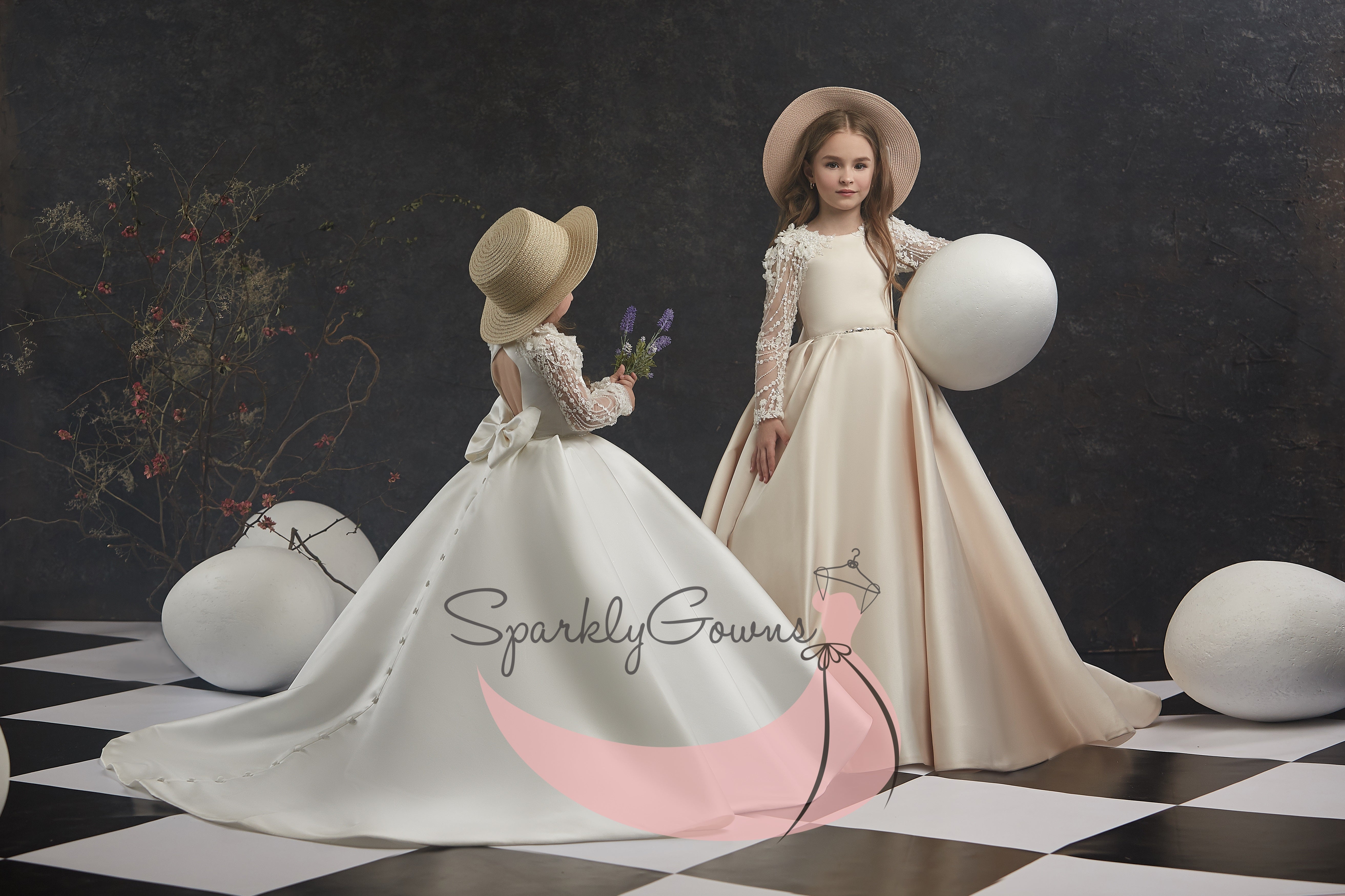 Long Sleeves Mikado A-line First Communion Flower Girl Dress 3013 11-12 years / Capuccino (Wheat) Long Sleeves Mikado A-line First Communion Flower Girl Dress 3013 11-12 years / Capuccino (Wheat)