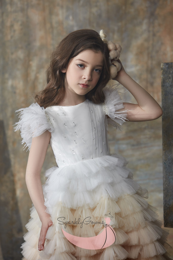 Luxury Lace Edged Princess Ballroom Wedding Gowns For Flower Girls  Sleeveless Maxi Dress With Fluffy Tulle And Cathedral Train From  Dh418623186, $70.91 | DHgate.Com
