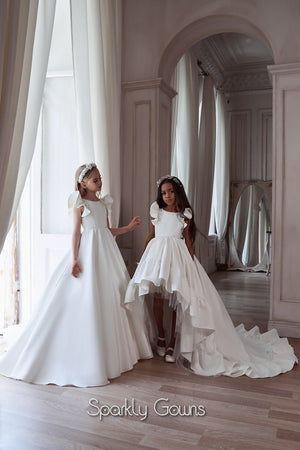 Fashion Sleeves Asymmetrical First Communion Girl Dress Celestial 3107