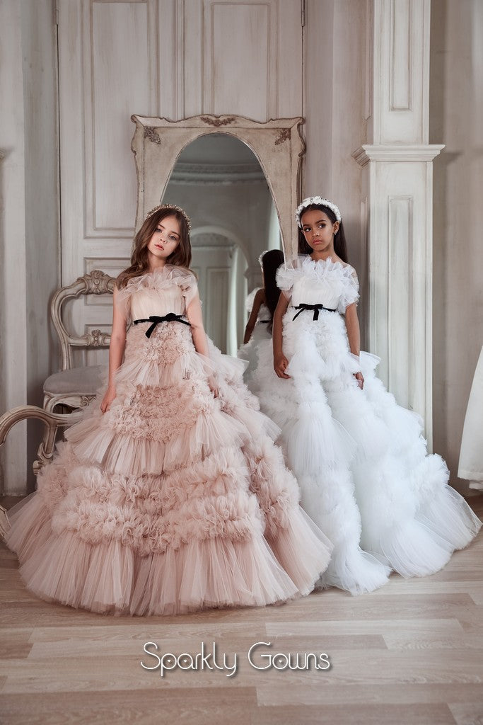 Ruffles A-line Princess Flower Girl Communion Ball Gown Dress Celestial 3111 Ruffles A-line Princess Flower Girl Communion Ball Gown Dress Celestial