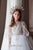 Keyhole Back Bishop Sleeves A-line  Flower Girl Communion Gown Celestial 3120