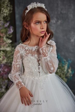 Long sleeves communion dresses