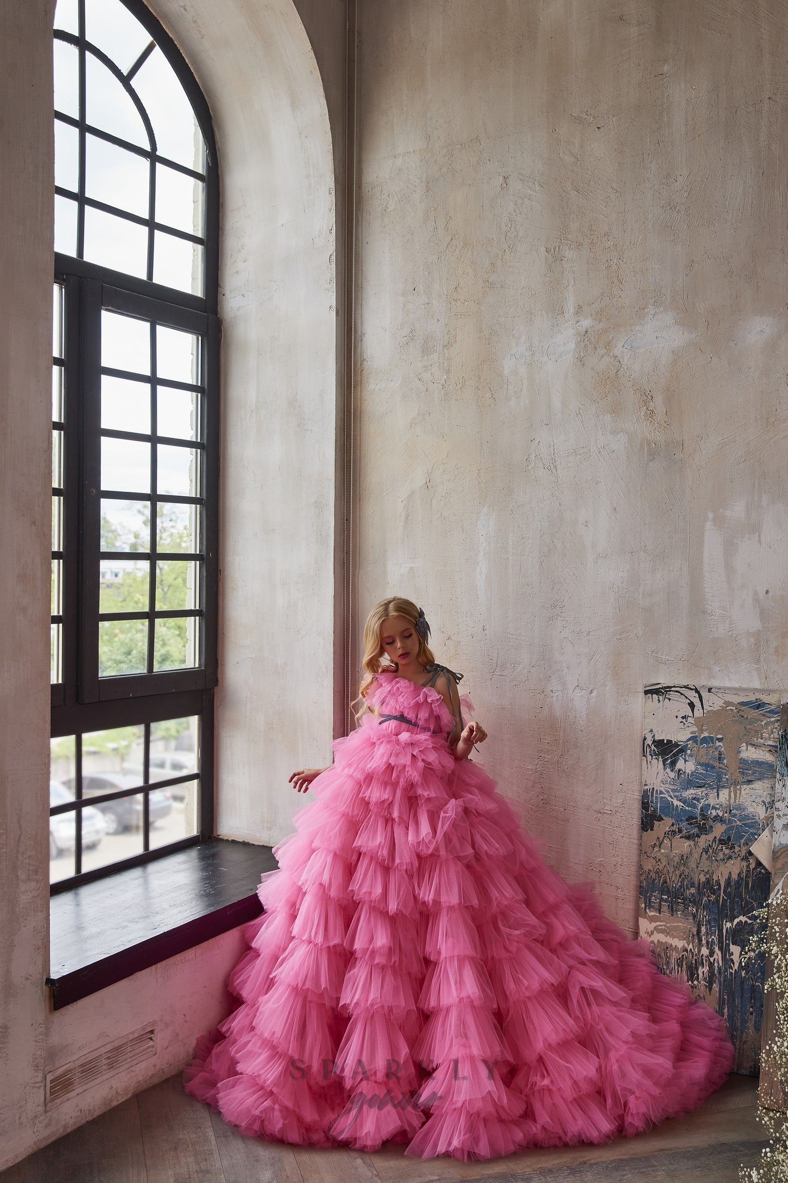 One Shoulder Ruffles Ballgown Opulent Princess Dress Flower Girl Dress Celestial 3240 Pre-order 7-8 years / Red One Shoulder Ruffles Ballgown Opulent Princess Dress Flower Girl Dress Celestial 3240 Pre-order 7-8 years / Red