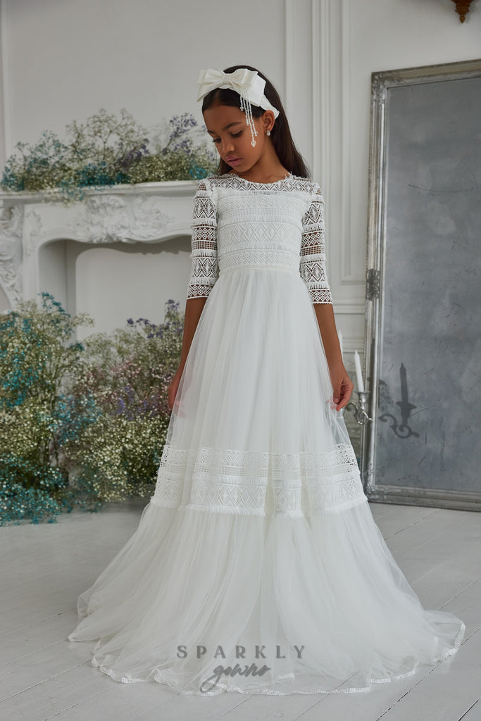 Vestido Blanco Vestido Para Bautizo Tejido A Crochet Ganchillo