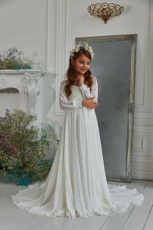 Long Sleeves Communion Dress