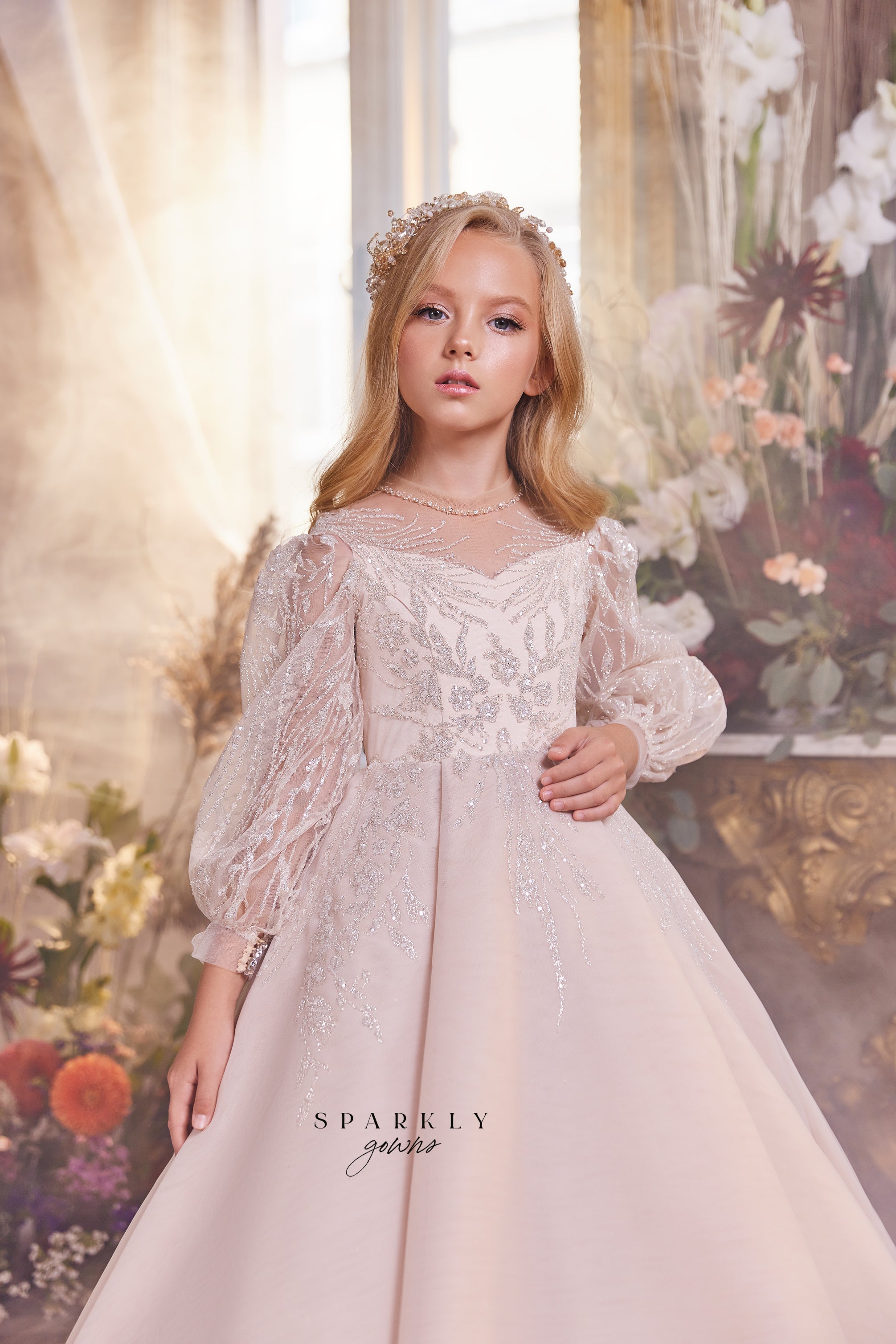 Chic / Beautiful White Birthday Floral Flower Girl Dresses 2022 A