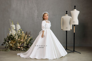3/4 Sleeves Flower Girl First Communion Dress Celestial 3503