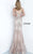 Jovani 3675 Floral Embroidered V-Neckline Prom Dress