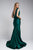 Fitted Satin Sleeveless  Open Back Dusty Mint Evening Gown AC370