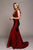 Fitted Satin Sleeveless  Open Back  Mustard Evening Gown AC370