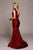 Fitted Satin Sleeveless  Open Back  Mustard Evening Gown AC370