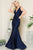 Fitted Satin Sleeveless  Open Back Dusty Mint Evening Gown AC370