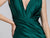 Fitted Satin Sleeveless  Open Back Dusty Mint Evening Gown AC370