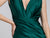 Fitted Satin Sleeveless  Open Back  Navy Blue Evening Gown AC370N