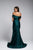 Off-the-Shoulders Satin Fitted Evening Withe Gown AC373W