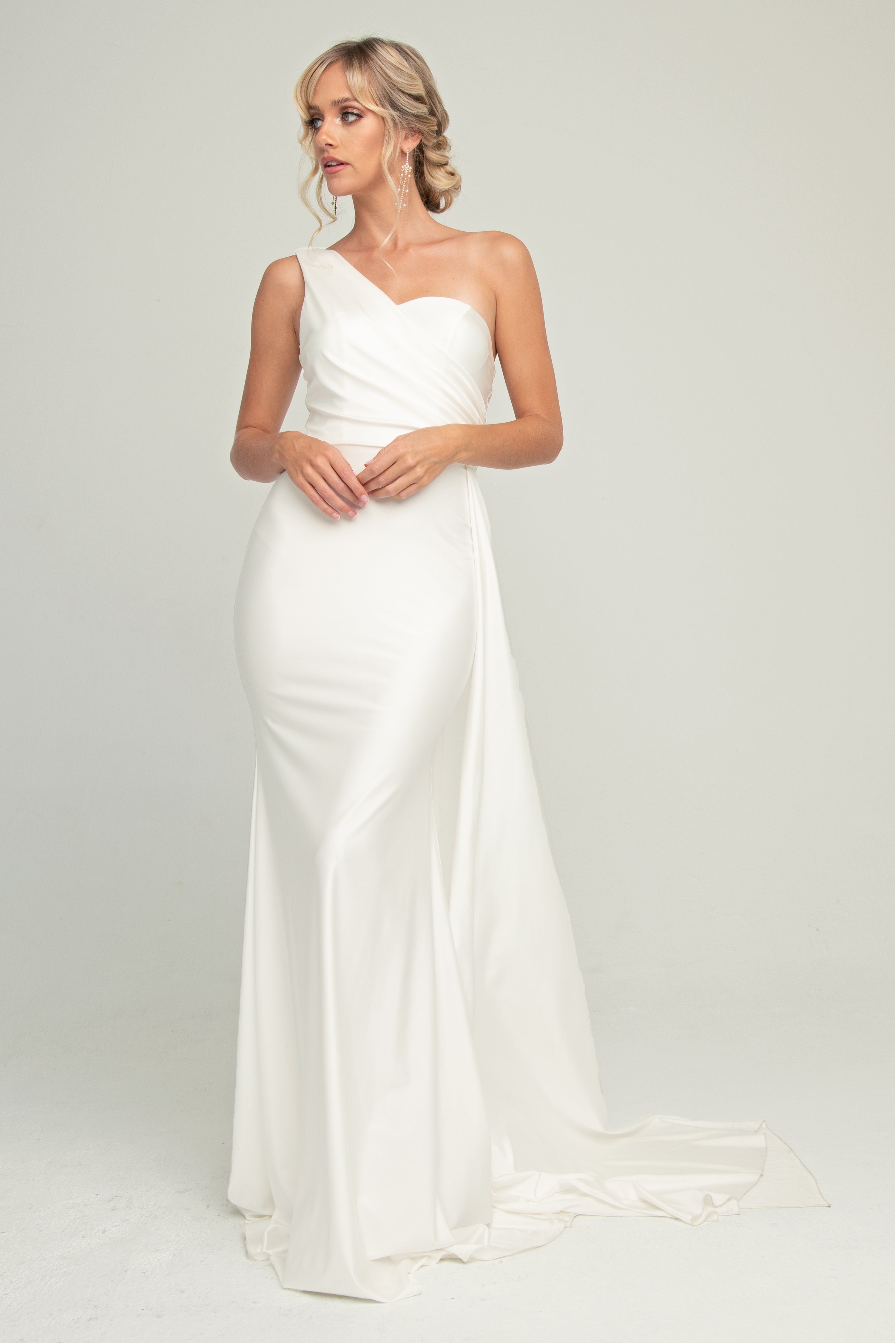 One-Shoulder Satin Fitted Green Emerald Evening Dress AC387 Sparkly Gowns One-Shoulder Satin Fitted Green Emerald Evening Dress AC387 Sparkly Gowns