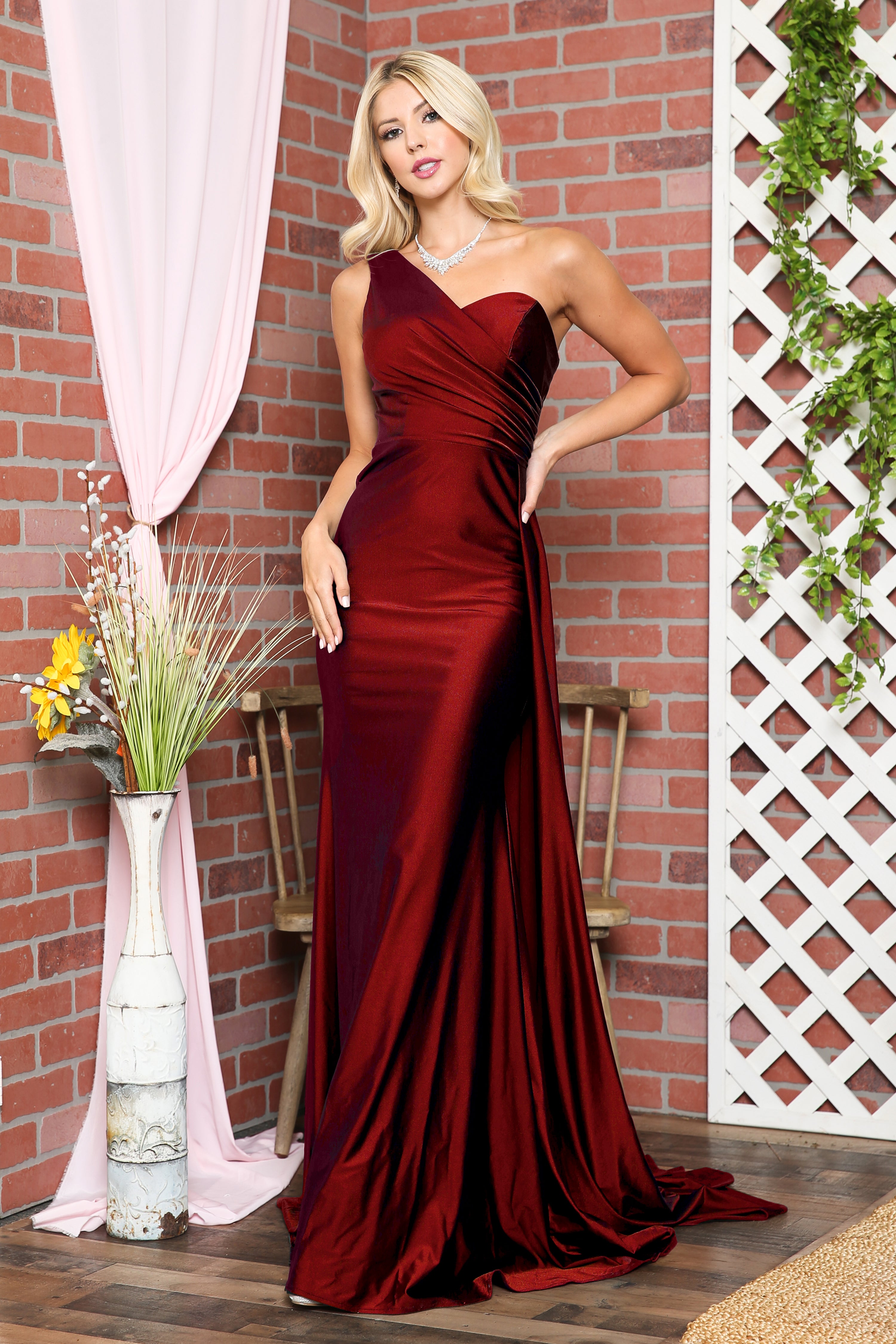 One-Shoulder Satin Fitted Green Burnt Orange Evening Dress AC387BO 4 / Burnt Orange (Sienna) One-Shoulder Satin Fitted Green Burnt Orange Evening Dress AC387BO 4 / Burnt Orange (Sienna)